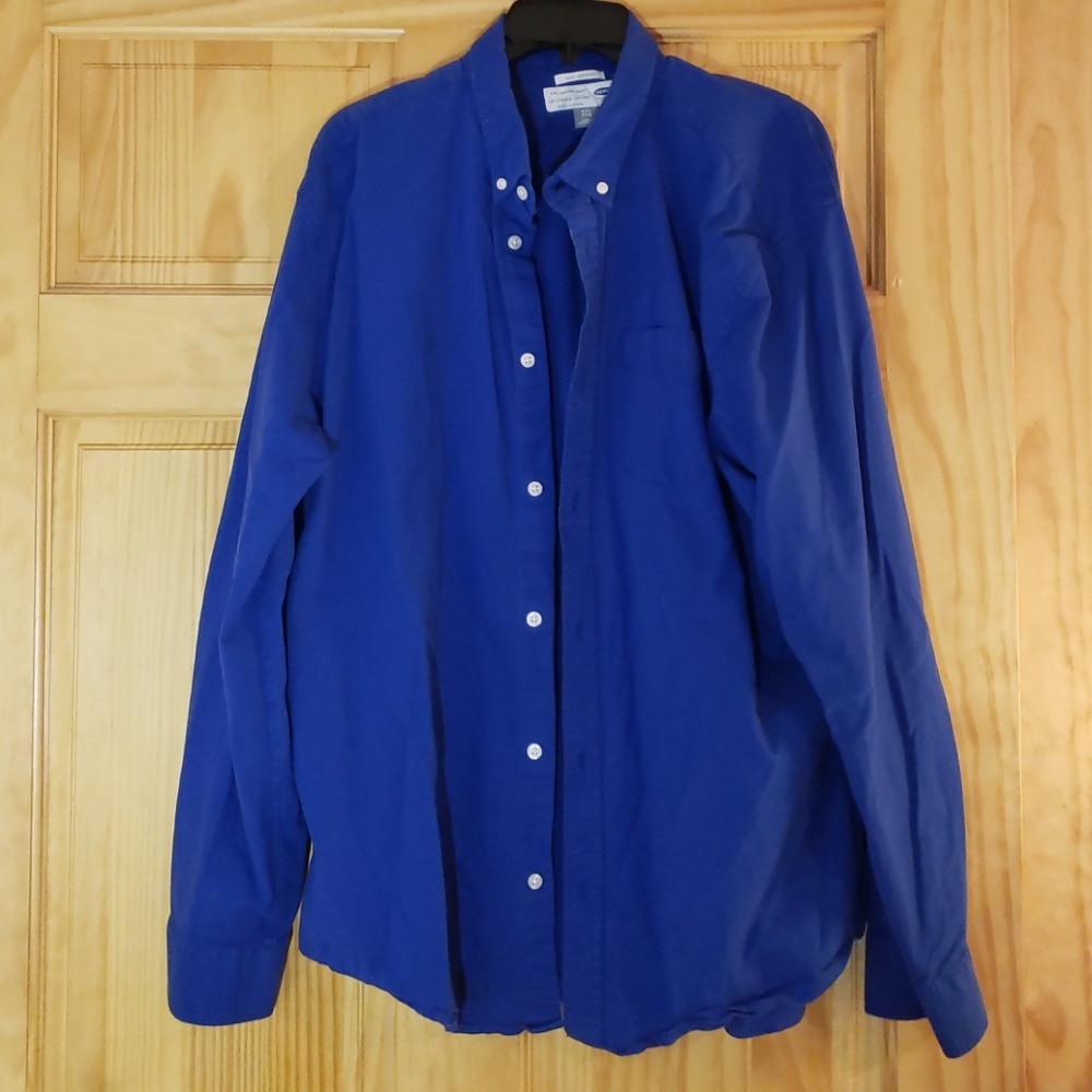 XXL blue mens button down